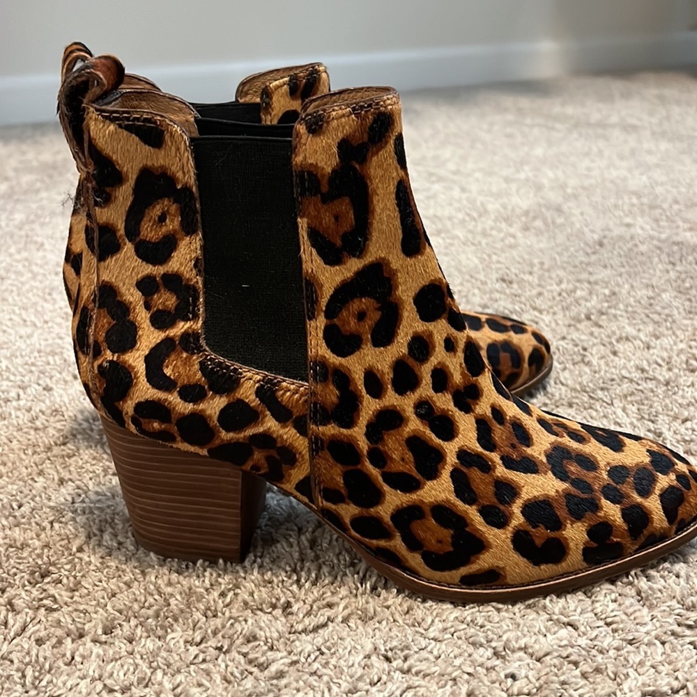 Madewell Leopard Print Pony Hair Chelsea Boots - Brown and Black